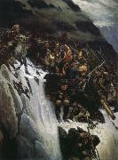 Vasily Surikov Suwoluofu across the Alps Spain oil painting reproduction